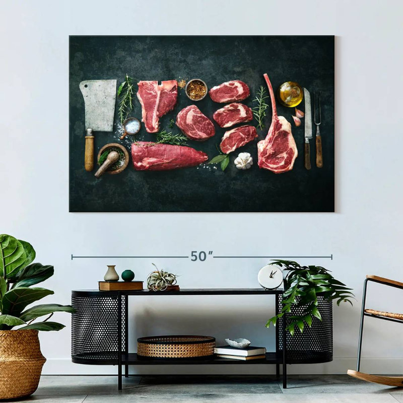 Yarlin Raw Steak Cuts, 34" H x 51" W