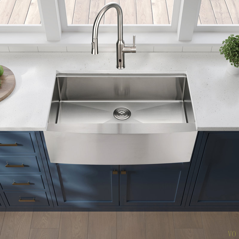 33X22x10"Farmhouse Apron Single Bowl Stainless Steel Kitchen Sink With Workstation