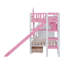 Lit simple superposé avec glissière et rangement en bois de pin massif Fairytale Castle l 76,6 po x P 106,3 po x H 72,8 po