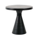 Elisand 20" Round Aluminum End Table, Antique Black