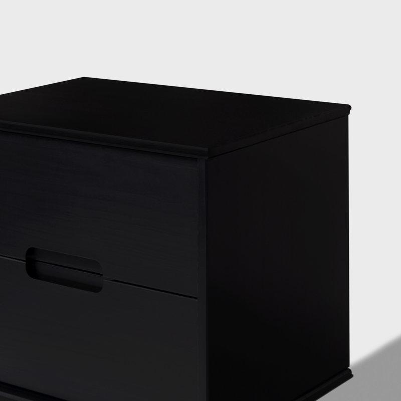 Ulti Solid Wood Bedside Table, Black