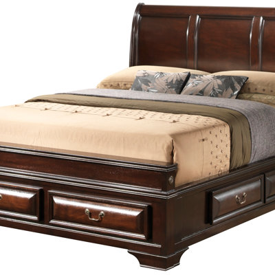 Lit double avec rangement Lavita G8875A-FB, cappuccino