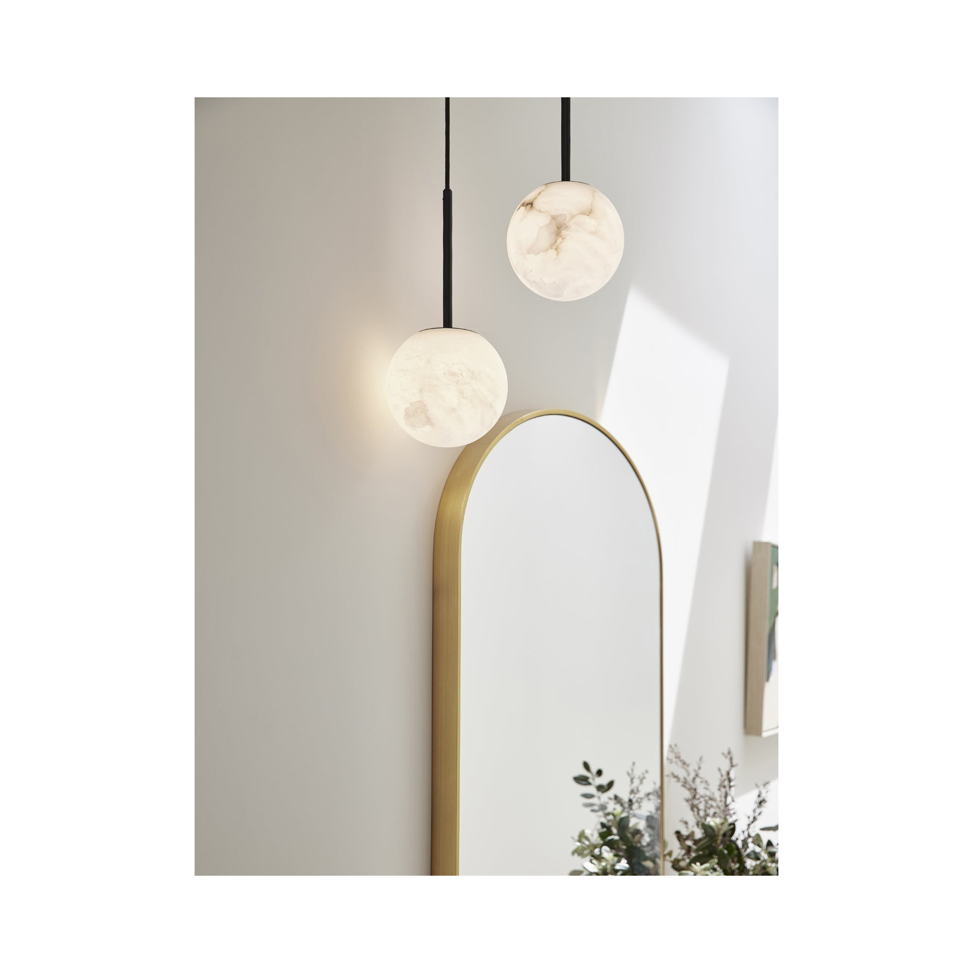 Yarrow 1 - Light Matte Black Sphere Pendant, 70.87" H x 6.3" W x 6.3" D, Black