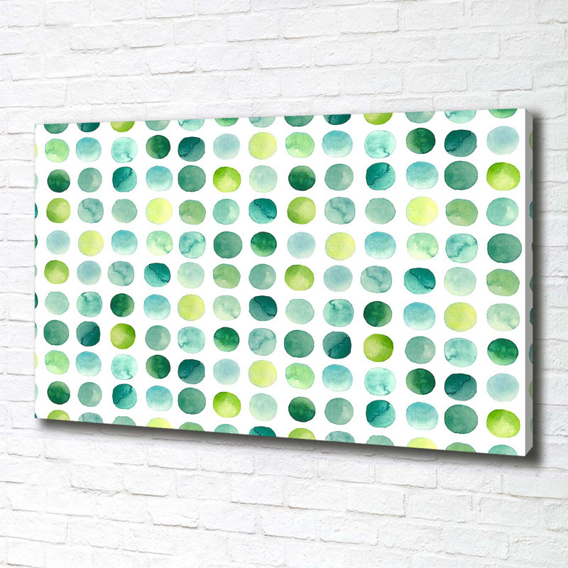 Green Dots - Wrapped Canvas Print