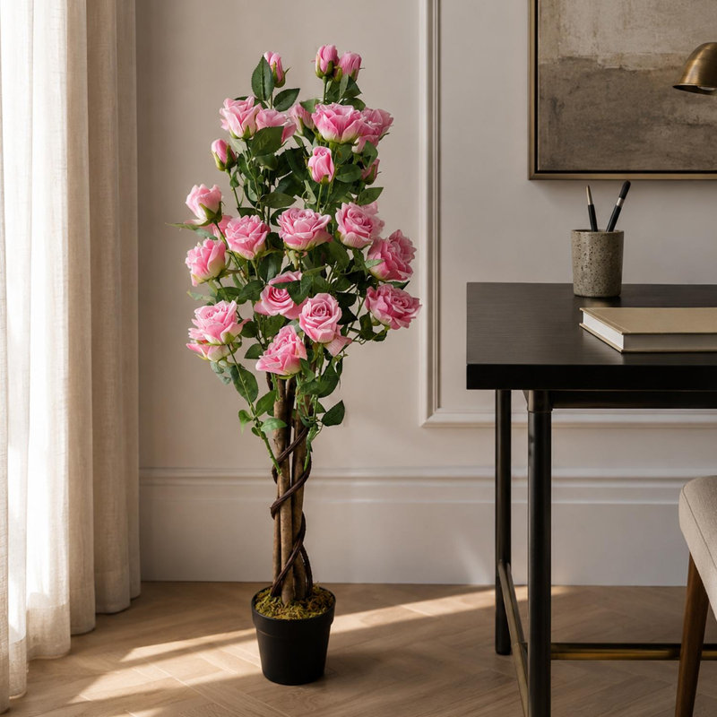 Artificial Flowering Tree in Planter, 105 cm x 50 cm