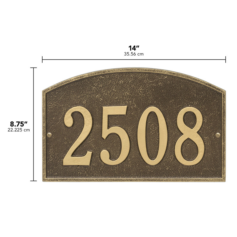 Legacy 1-Line Wall Address Plaque, Antique Brass, Yes