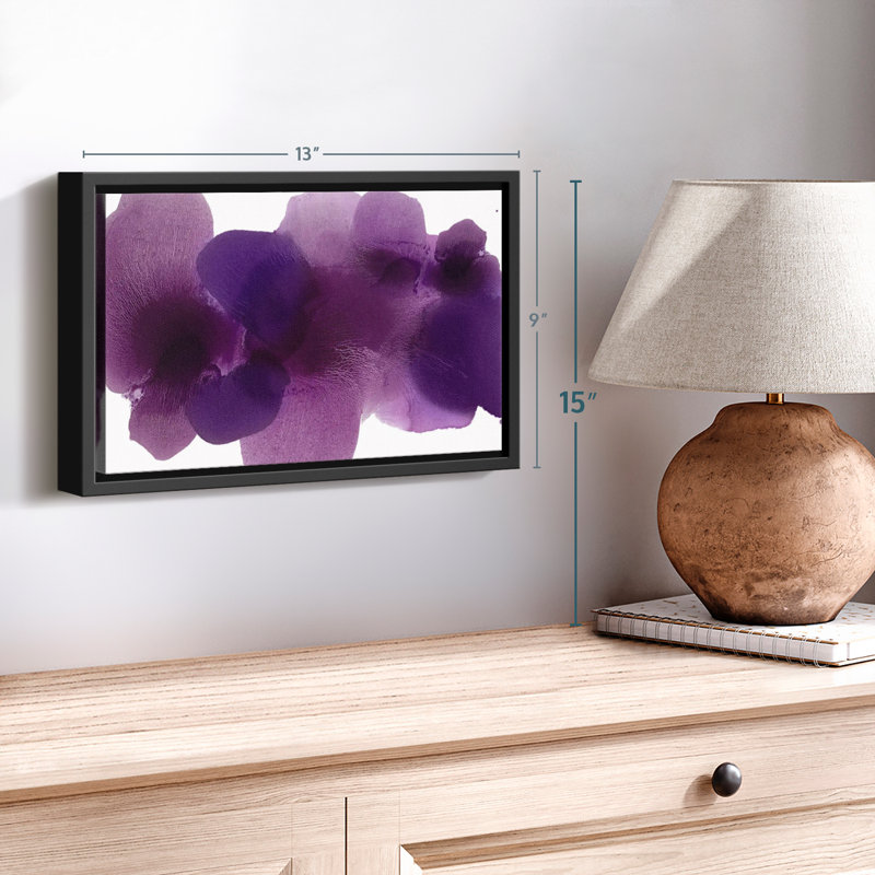 «Free Form» mauve sur toile blanche, H 9 po x l 13 po