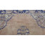 Tapis unique en laine noué à la main de style années 1960 de 11 pi 1 po x 14 pi bleu / rose clair / blanc