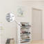 Armoire de rangement étroite pour chaussures avec miroir, étagère à chaussures 3 niveaux