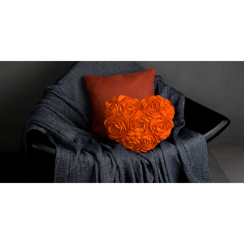  Housse de coussin 3D Flower, Orange