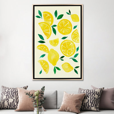 Watercolor Lemons - Wall Art Print - Framed Canvas