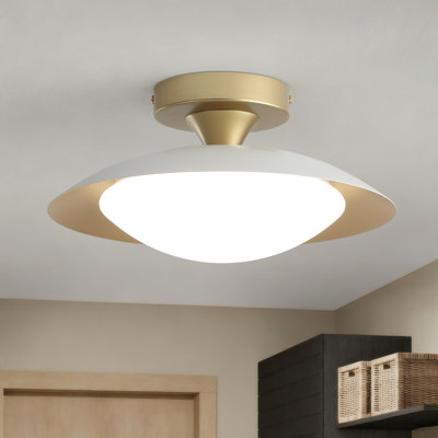 11.8" Dimmable Led Dome Semi Flush Mount