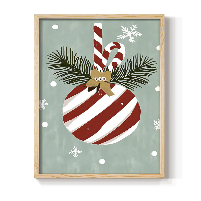 «Christmas Holiday Art Dccci», reproduction encadrée - bois massif, Naturel, H 11 po x l 9 po