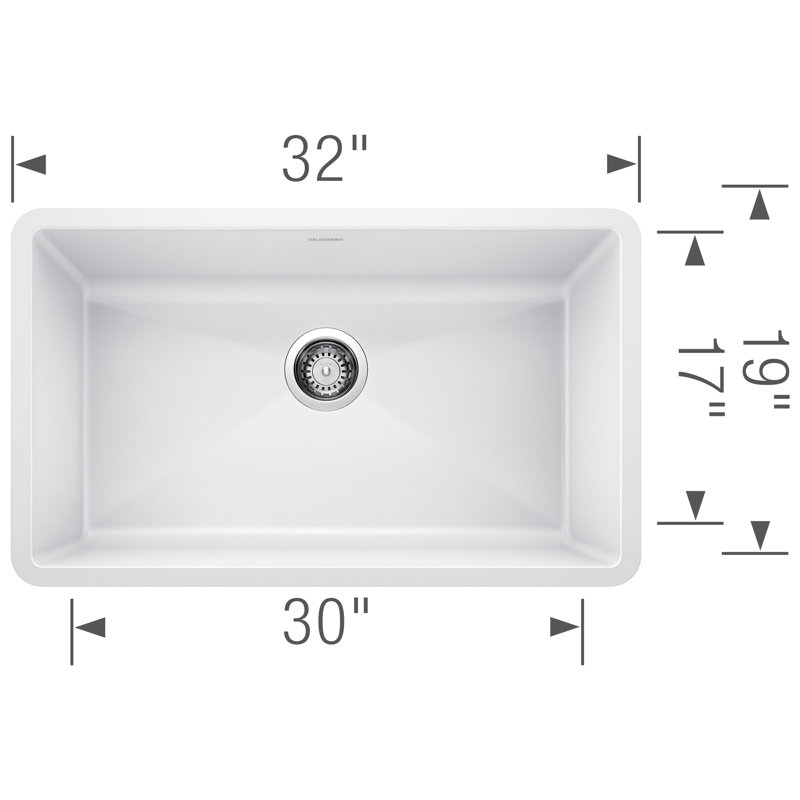 Precis SILGRANIT 32" Super Single Undermount Kitchen Sink - White, White