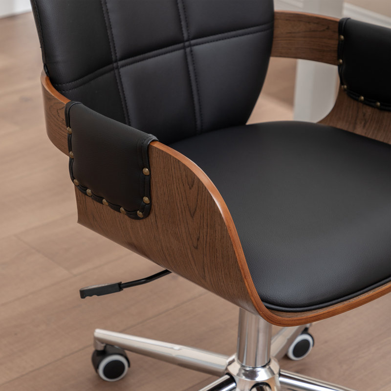 Fauteuil de bureau en similicuir Lisa, Noir