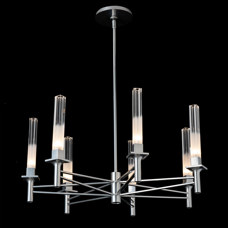 Truss 7-Arm Round Chandelier, Sterling