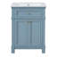 Meuble-lavabo autoportant de 24 po avec lavabo et rangement à fermeture en douceur-137873050