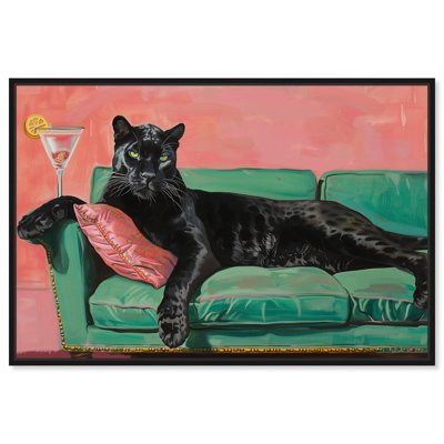 Lounging Panther Canvas Fashion Art Felines by Art Remedy