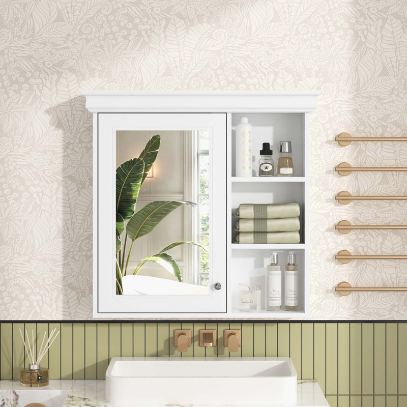 Armoire à pharmacie murale avec tablettes réglables et rangement caché