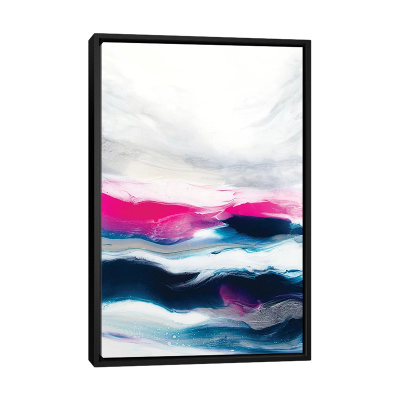 Fuchsia Wave Part 1 - Print on Canvas, 66.04 cm H x 45.72 cm W, Black Framed