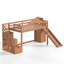 Structure de lit mezzanine avec glissade, escalier de rangement et garde-robe intégrée Haven Kids-133749542-133749541