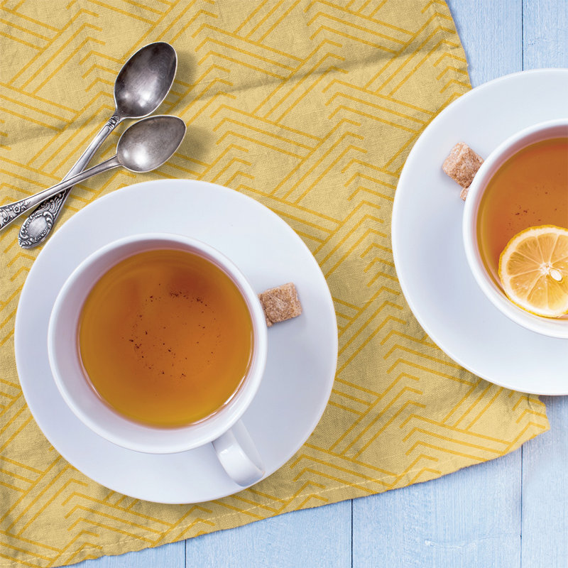 Jordao Tea Towel Kitchen Towel, Yellow/Dark Yellow, Poly Twill
