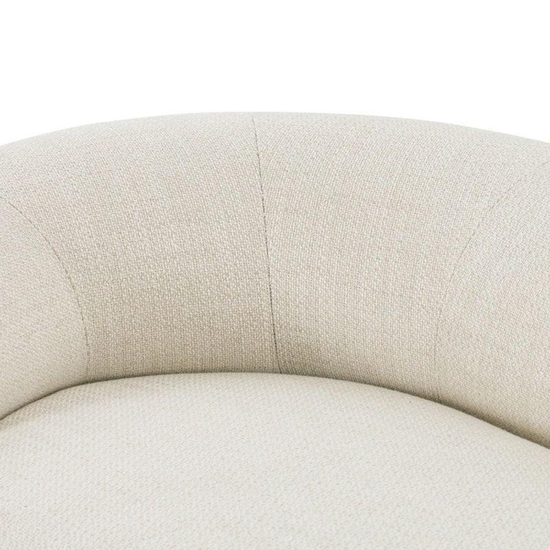 Chaise longue en tissu avec pieds en métal, Orienté à droite, Blanc crémeux