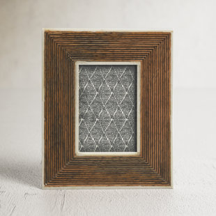 Rustic Signature Picture Frame with Fountain Blue Mat 5x7