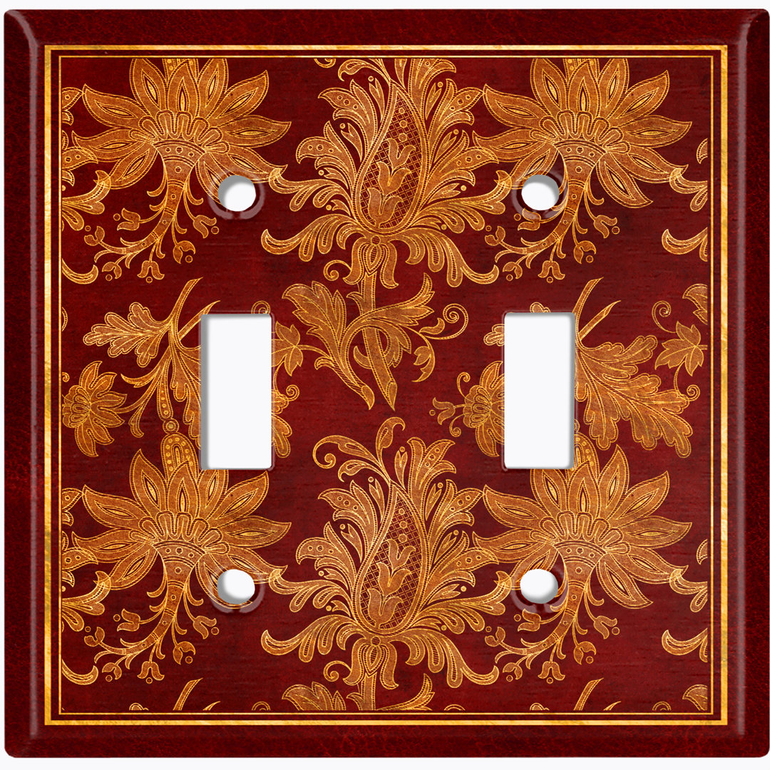 Patterned 2 - Gang Toggle Light Switch Standard Wall Plate WorldAcc