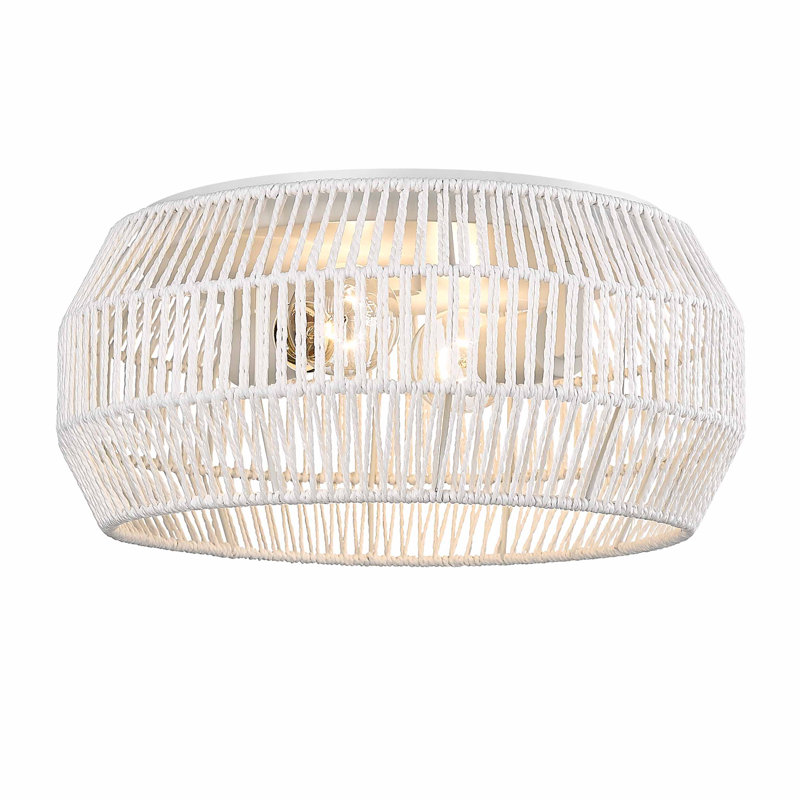Plafonnier encastré 2 lumières 14,125 po Lanny, Blanc mat