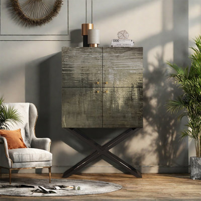 Storage Cabinet with Pine Wood Top