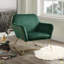 Chaise d'appoint en velours 29,5 "avec base en métal-85811014