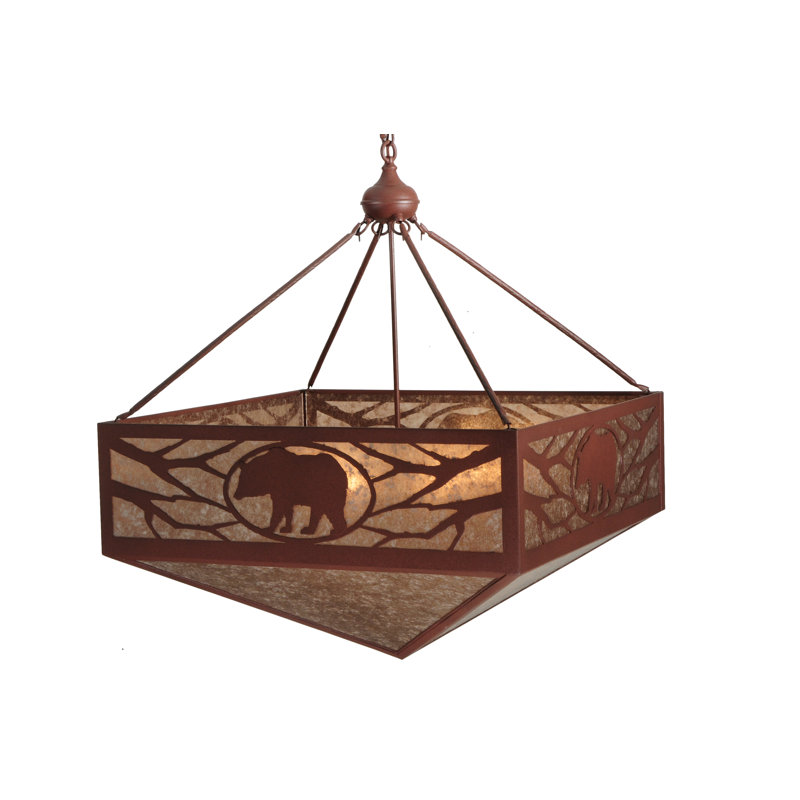 30" Square Lone Bear Inverted Pendant