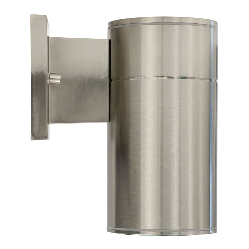 Applique murale d'extérieur DEL cylindrique, Brushed Nickel, No Integral Emergency Battery, Down