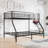Heavy Duty Twin-Over-Full Metal Bunk Bed, Easy Assembly With Enhanced Upper-Level Guardrail, Black-1630099484