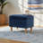 Noely Tufted Storage Ottoman in Blue Velvet Fabric Upholstered, 15.55" H X 19.49" W X 13.49" D
