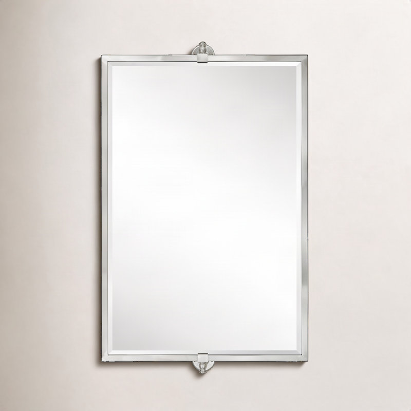 Metal Rectangle Mirror, Brushed Nickel, 24" x 35"