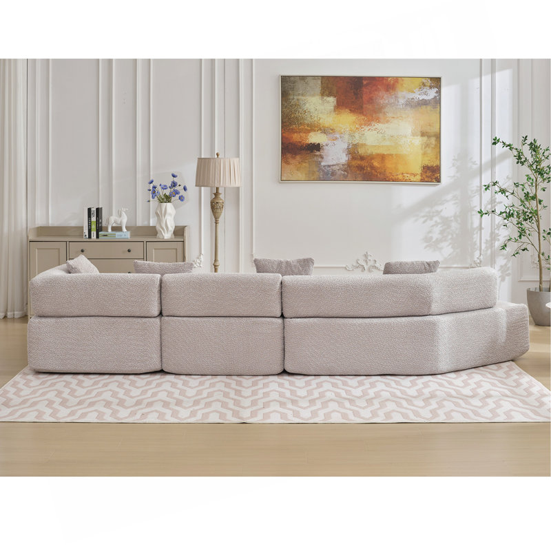 Canapé en L 140 po Modern Minimalist, Gris