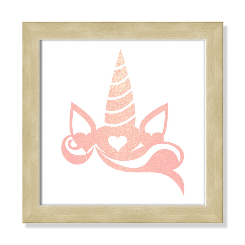 Adhésif décoratif «Be the Unicorn 1» Be a Unicorn, H 12 po x l 12 po x P 0,6 po, Encadré plat champagne