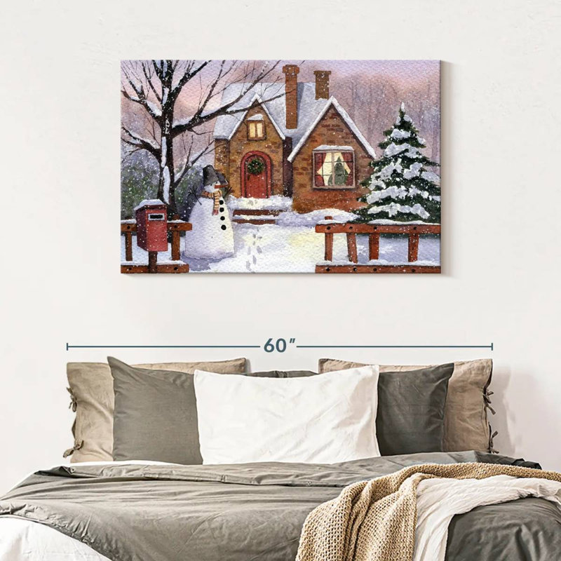Bonhomme de neige Lelend Winter House, H 30 po x l 45 po