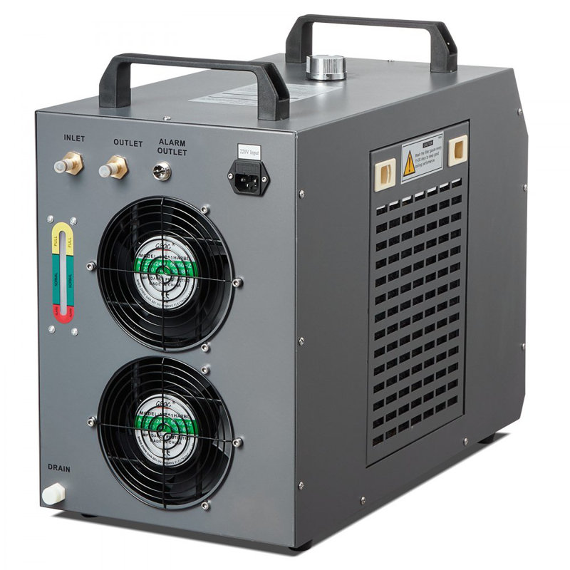 Industrial Water Chiller, CW-5200, Industrial Water Cooler Cooling System with Built-in Compressor 7L Water Tank Capacity 13 L/min Max Flow Rate, for CO2 Laser Engraving Machine Cooling Machine