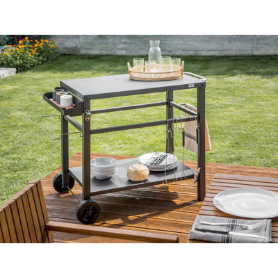 STALETTI Beliani Bar Cart with Steel Frame and Powder Coated Steel Outer Material