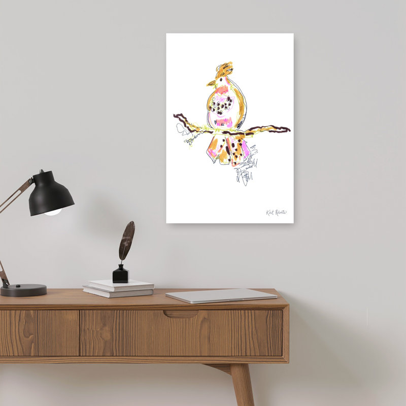 Where You Land Whimsical Contemporary Bird Nature Wall Art Print, 45.72cm H x 30.48cm W