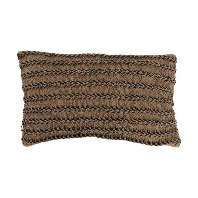 Hand-Woven Jute and Cotton Macrame Lumbar Pillow