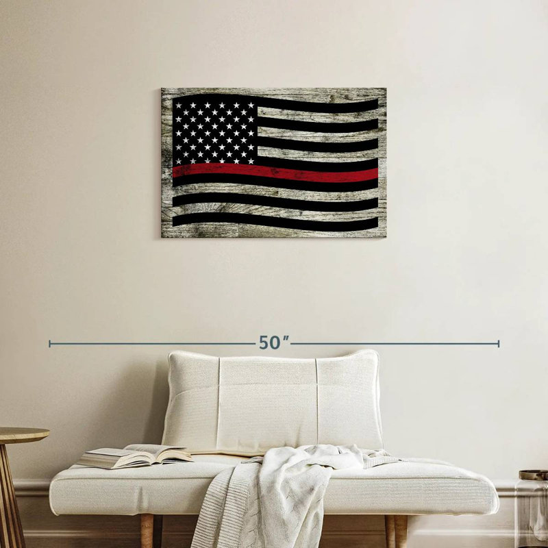 Drapeau des pompiers américains Lelar, H 20 po x l 30 po