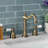 Kingston Brass Heritage Two-Handle 3-Hole Deck Mount Widespread Bathroom Faucet with Pop-Up Drain-29272867