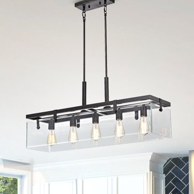 Colum 5 - Light Kitchen Island Rectangle Chandelier with Wrought Iron Accents -  17 Stories, 3B0C3F93C363440AAD45E7C063BFF0C8