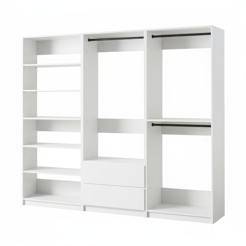 Kalinikos Freestanding Walk in Wood Closet System, White