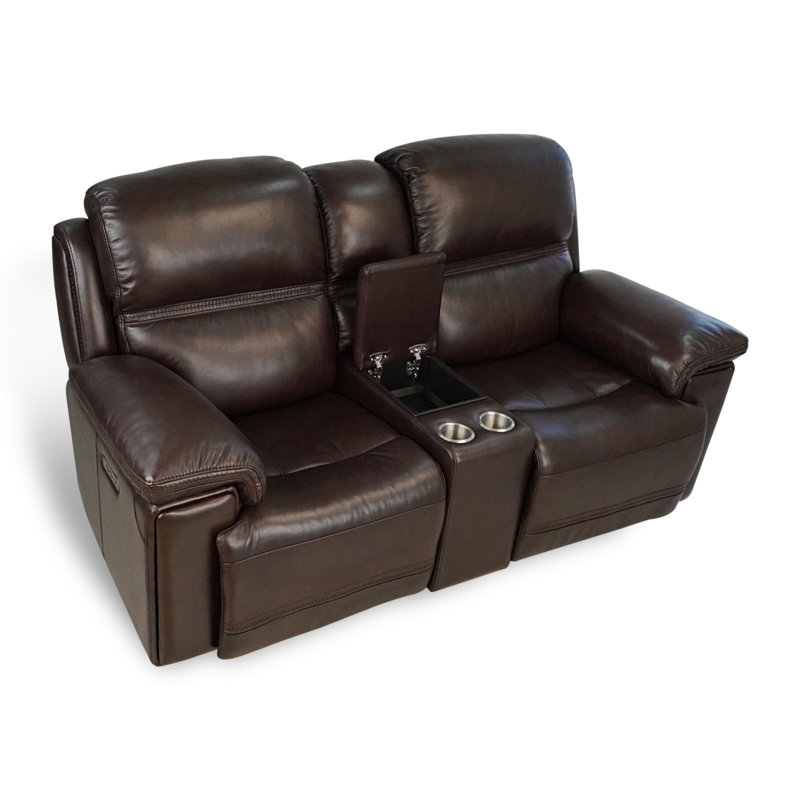 Canapé inclinable 79,5 po en similicuir avec accoudoirs coussinés, canapés et canapés