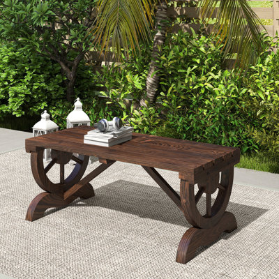 Banc d'extérieur, banc de jardin en bois, banc de porche à roulettes pour jardin extérieur, brun